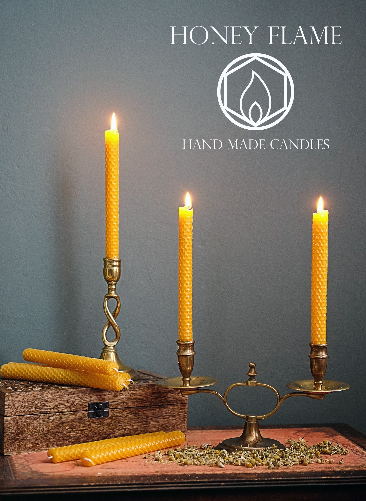 6 x 100% PURE BEESWAX candles - 20cm x 2cm ~ Eco-friendly