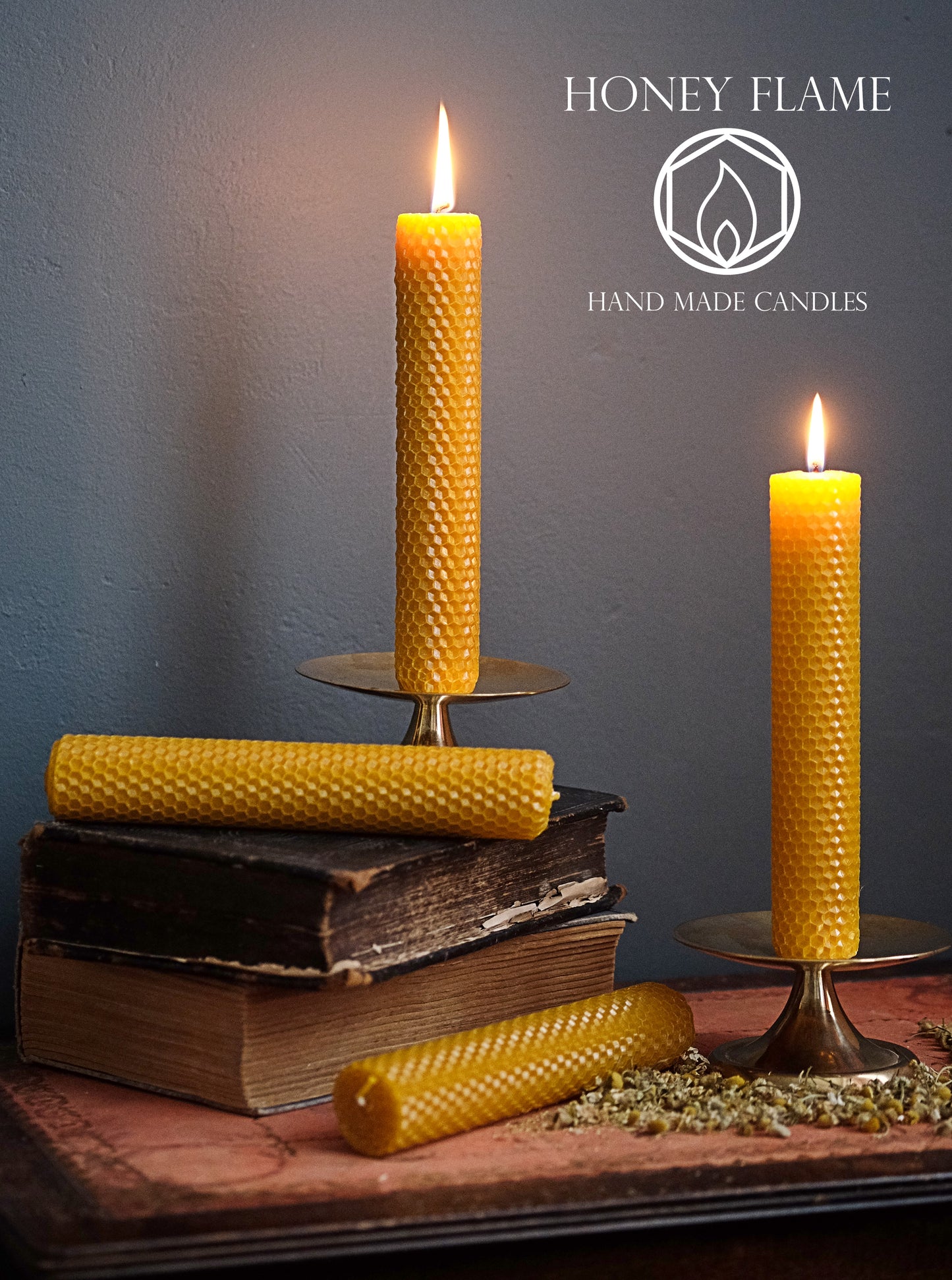 4 x MEDIUM SIZED 100% PURE BEESWAX Pillar Candles ~ 20cm x 3cm ~ Eco-Friendly!