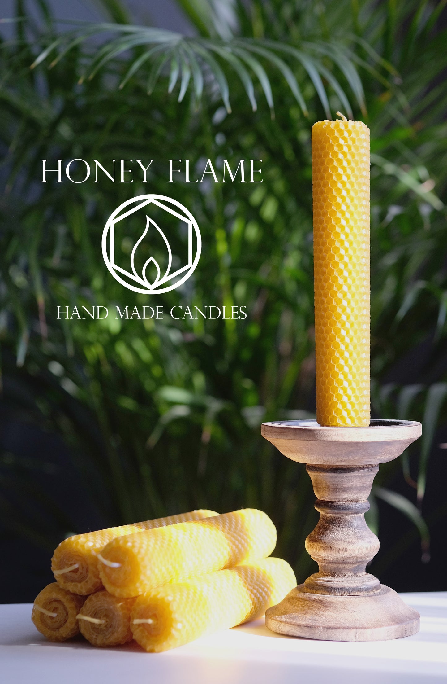 6 x MEDIUM SIZED 100% PURE BEESWAX Pillar Candles ~ 20cm x 3cm ~ Eco-Friendly!