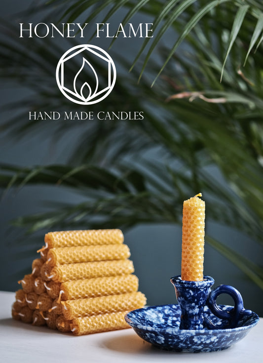 20 x 100% PURE BEESWAX candles - 10cm x 2cm ~ Eco-friendly