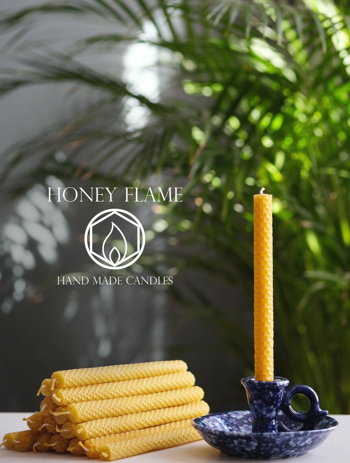 16 x 100% PURE BEESWAX candles - 20cm x 1.5cm ~ Eco-friendly